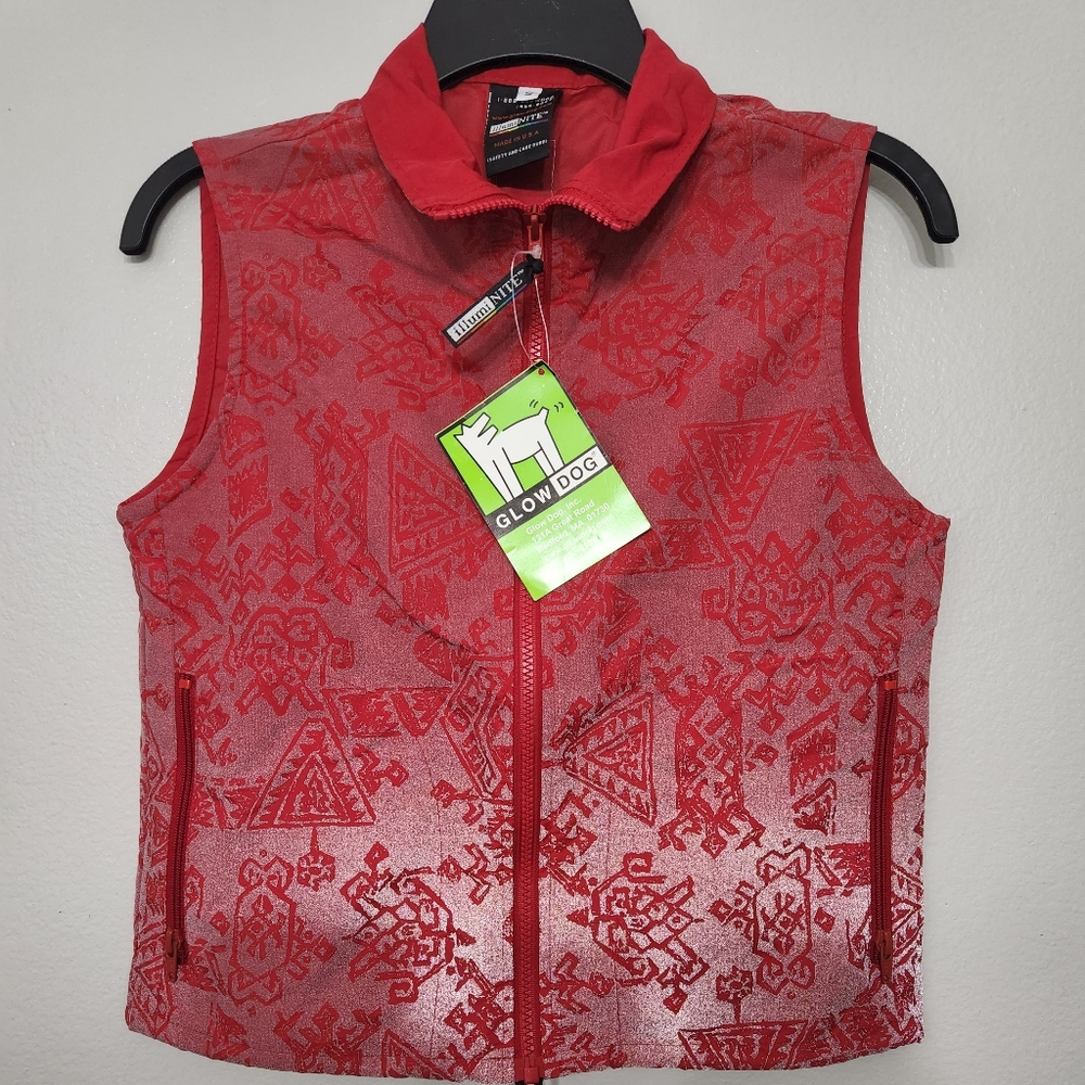 Illuminite Glow Dog Reflective Aztec Print  Full Zip Vest
